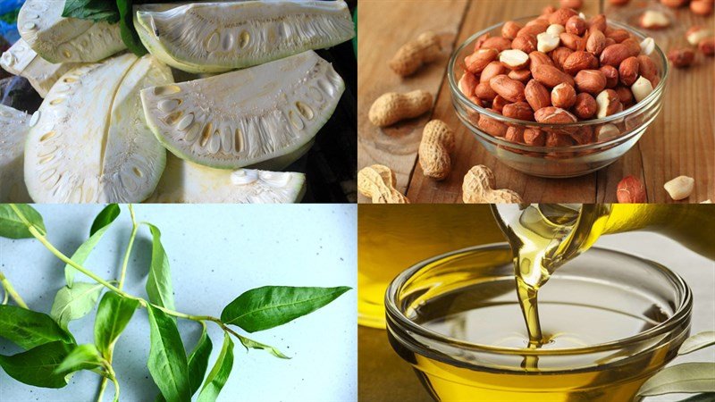 Nguyên liệu chuẩn bị cho món mít non xào chay