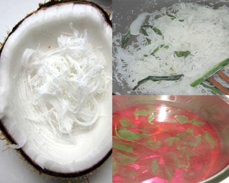 Nguyên liệu chuẩn bị cho món xôi lá cẩm