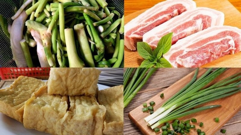 Nguyên liệu chuẩn bị nấu canh ngó khoai