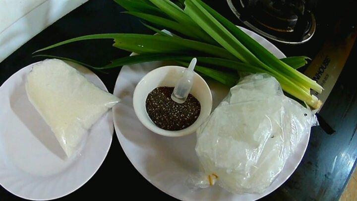 Nguyên liệu cơ bản để nấu thạch dừa hạt chia truyền thống