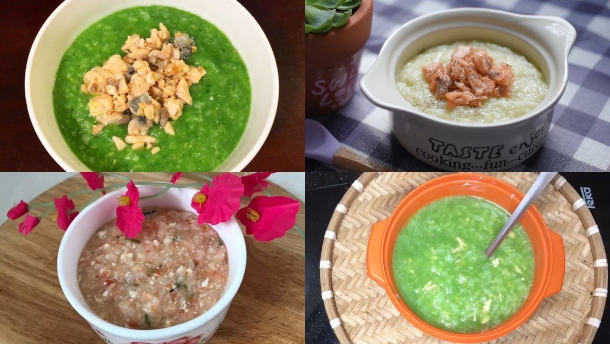 Nguyên liệu đầy đủ để chuẩn bị món cháo cá hồi bổ dưỡng