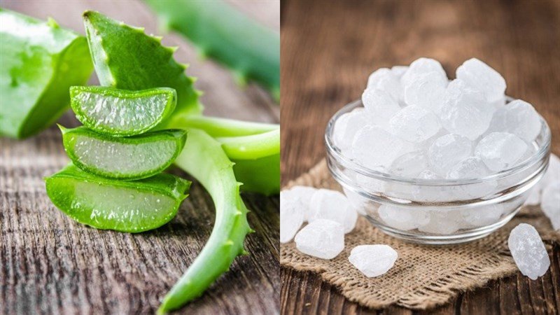 Nguyên liệu đơn giản để nấu nha đam đường phèn