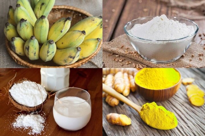 Nguyên liệu làm bánh chuối chiên bột mì tại nhà