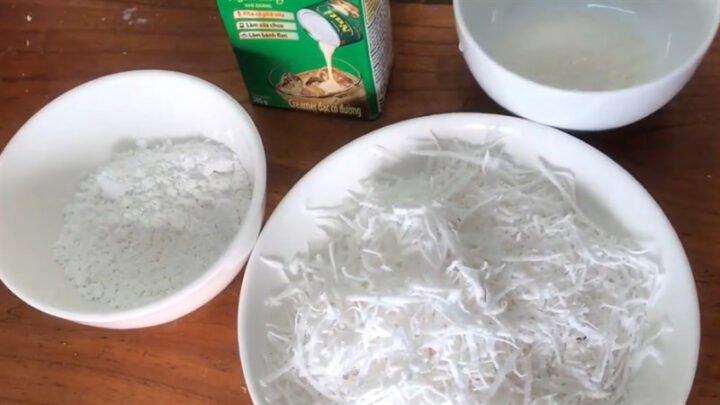 Nguyên liệu làm bánh dừa nướng bằng nồi chiên không dầu