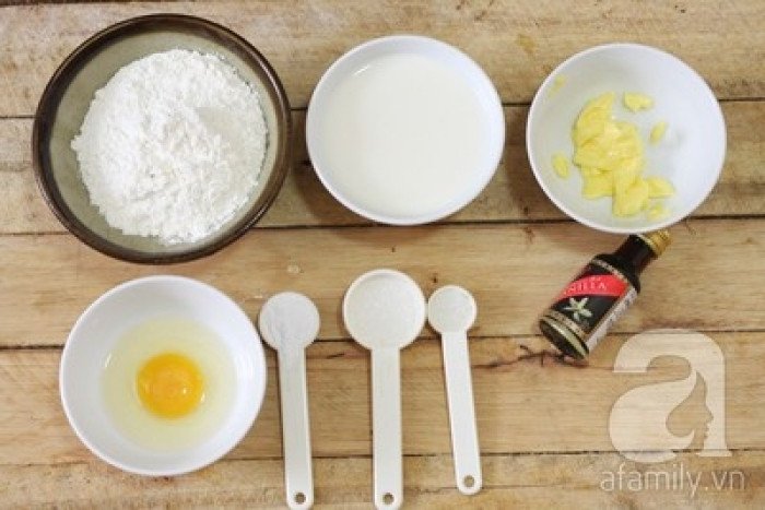 Nguyên liệu làm bánh pancake bơ mật ong
