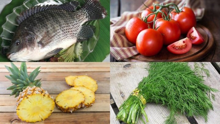 Nguyên liệu làm bún cá rô miền Bắc tươi ngon