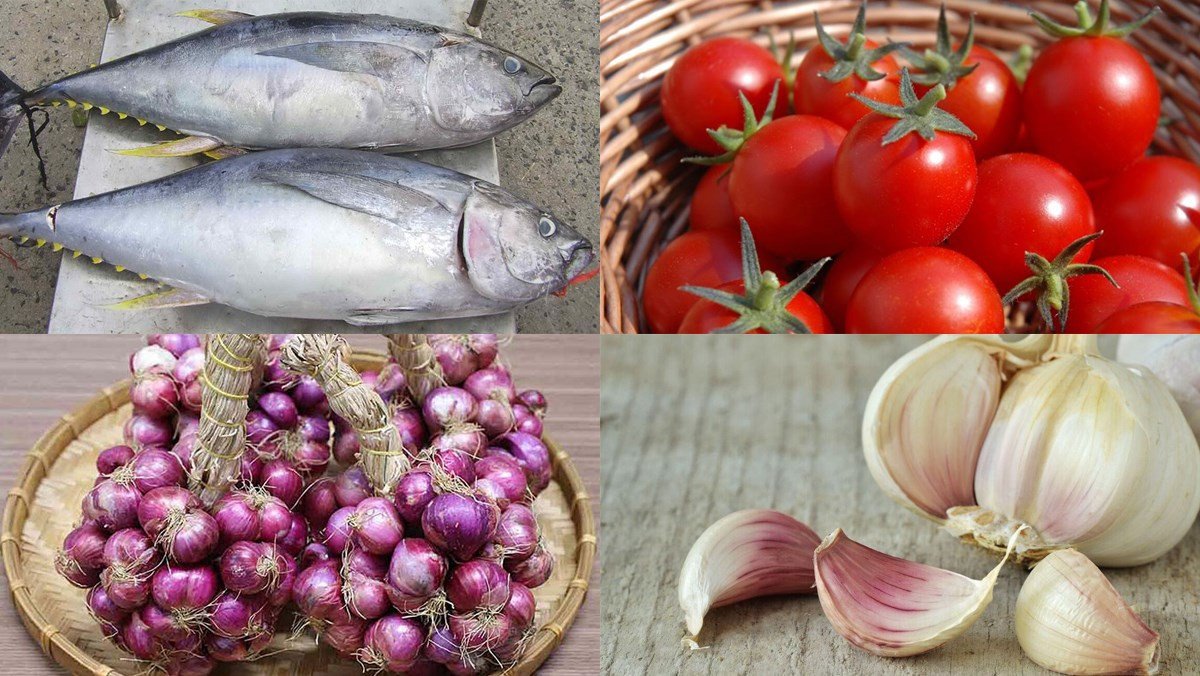 nguyên liệu làm cá ngừ kho cà chua