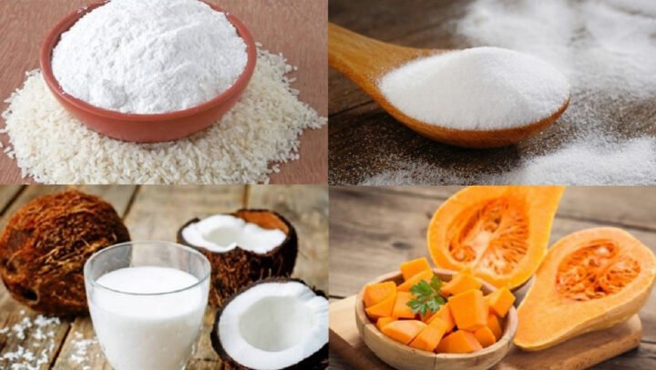 Nguyên liệu làm cách nấu chè bí đỏ nước cốt dừa