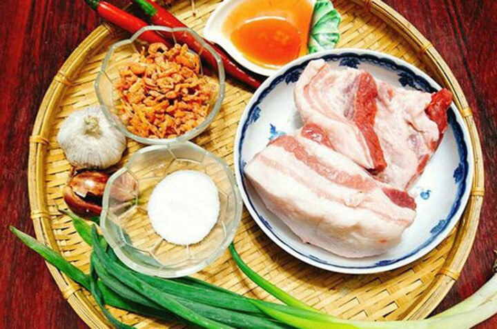 Nguyên liệu làm kho quẹt thịt ba rọi