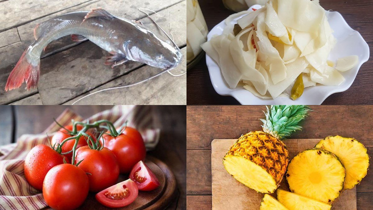 Nguyên liệu món ăn lẩu cá lăng măng chua