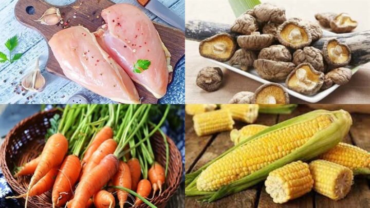 Nguyên liệu món ăn súp gà rau củ