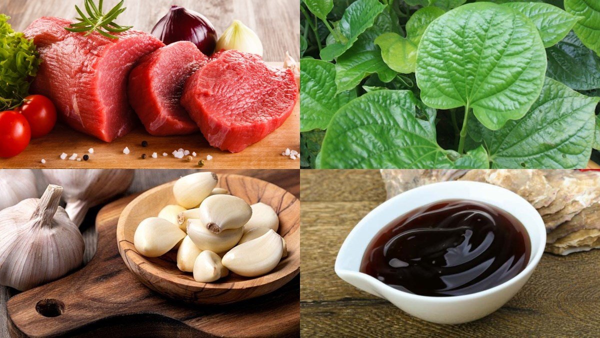 Nguyên liệu món ăn thịt bò xào lá lốt