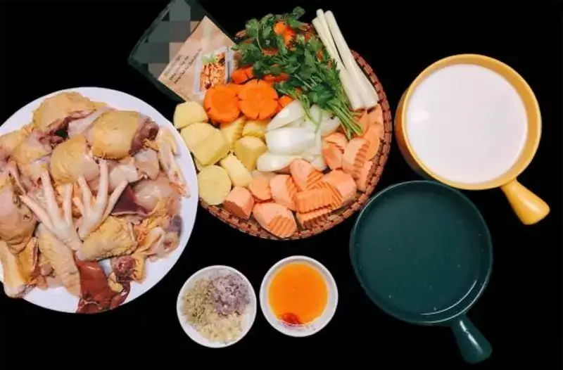 nguyên liệu nấu cà ri gà