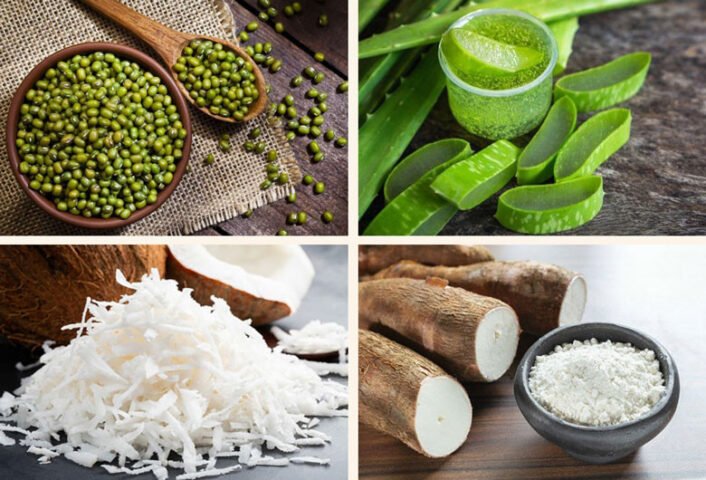 Nguyên liệu nấu chè đậu xanh nha đam