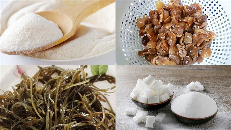 Nguyên liệu nấu chè nhãn nhục đường phèn cơ bản gồm nhãn nhục, phổ tai