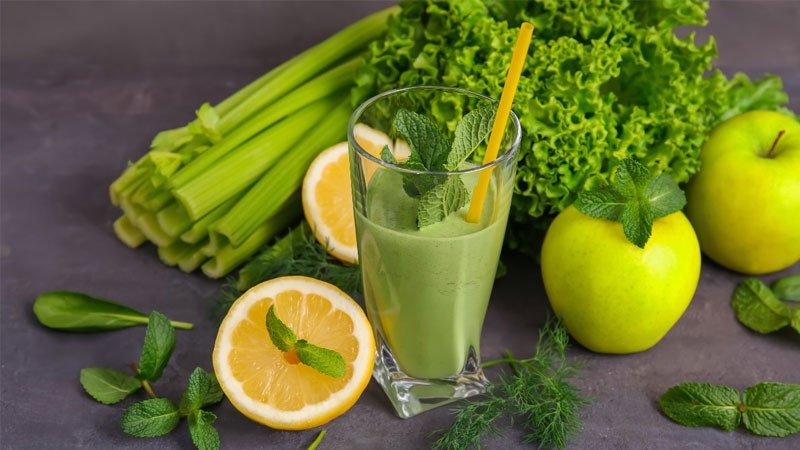 Nguyên liệu nước ép ngò rí bạc hà gừng