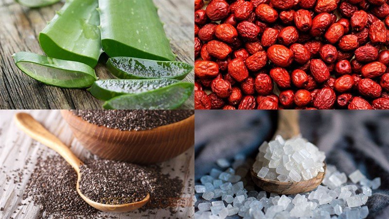 Nguyên liệu táo đỏ khô để nấu nha đam hạt chia táo đỏ