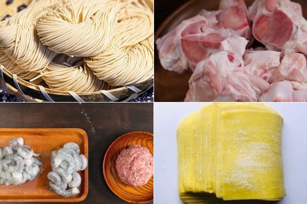 Nguyên liệu tươi ngon cho cách nấu mì hoành thánh tại nhà