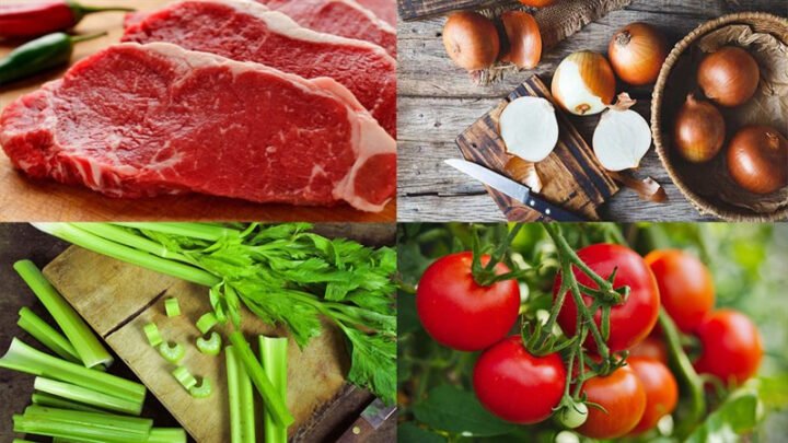 Nguyên liệu tươi ngon cho món bò xào cần tây