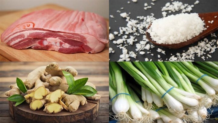 Nguyên liệu tươi ngon cho món cách làm thịt heo muối khô tại nhà.