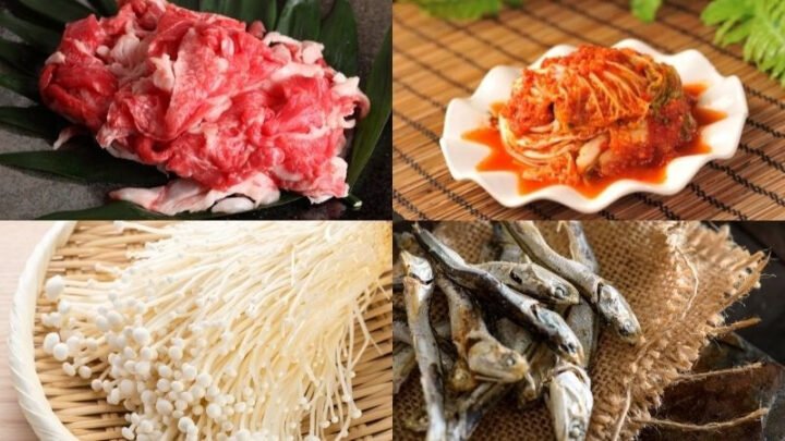 Nguyên liệu tươi ngon cho món canh kim chi thịt bò chuẩn vị