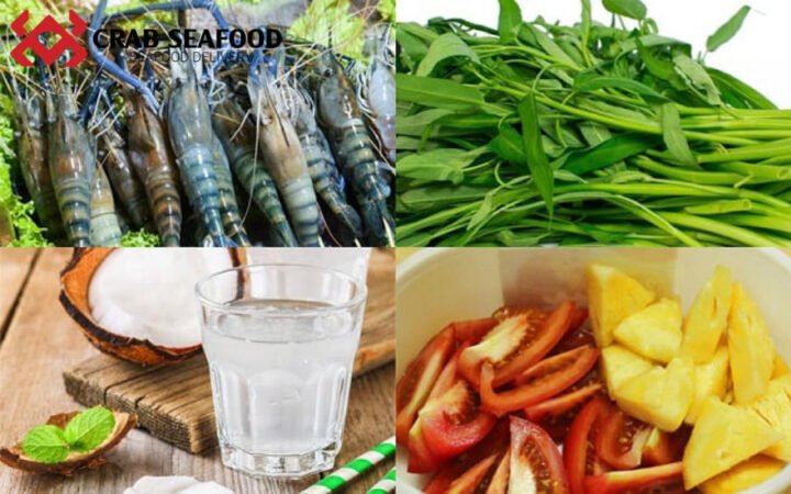 Nguyên liệu tươi ngon cho món lẩu tôm 5 ri đậm đà hương vị
