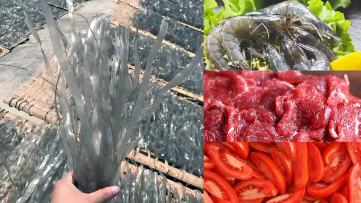 Nguyên liệu tươi ngon cho món miến sá sùng bầu