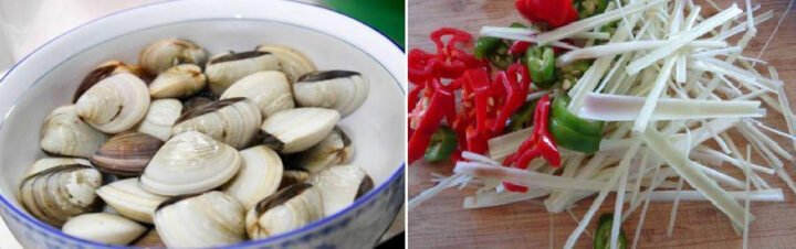 Nguyên liệu tươi ngon cho món nghêu hấp sả
