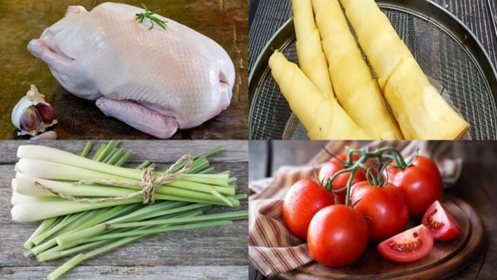 Nguyên liệu tươi ngon chuẩn bị cho món lẩu ngan thập cẩm