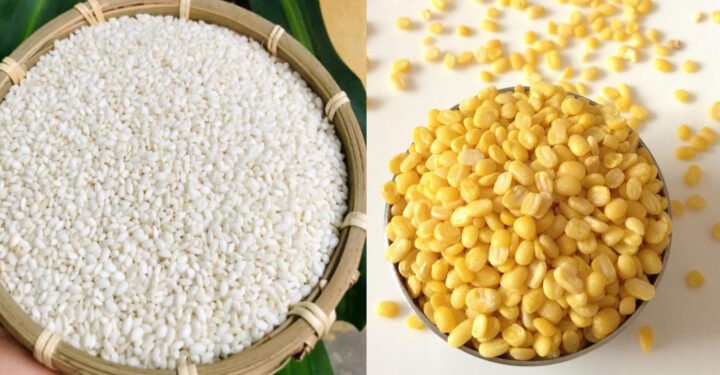 Nguyên liệu tươi ngon chuẩn bị cho món xôi vò nước dừa