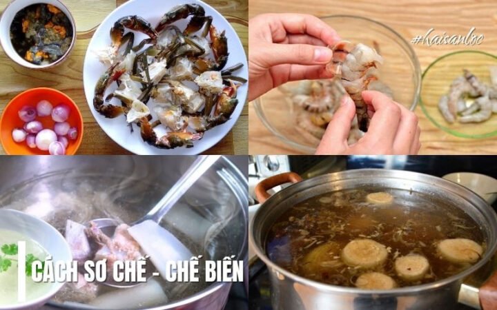 Nguyên liệu tươi ngon để nấu bánh canh hải sản tại nhà
