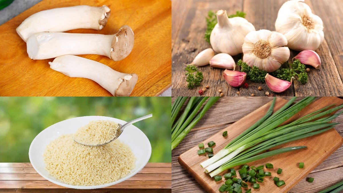 Nguyên liệu tươi ngon để nấu nấm đùi gà xào tỏi