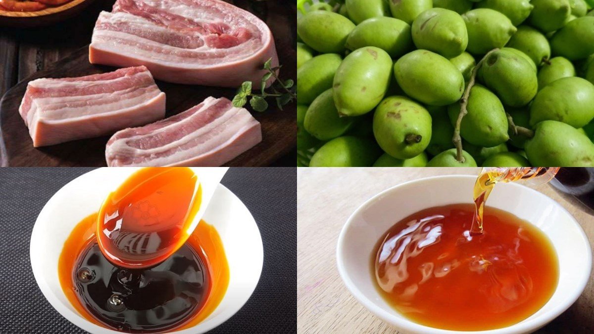 Nguyên liệu tươi sạch để chế biến món thịt kho trám xanh