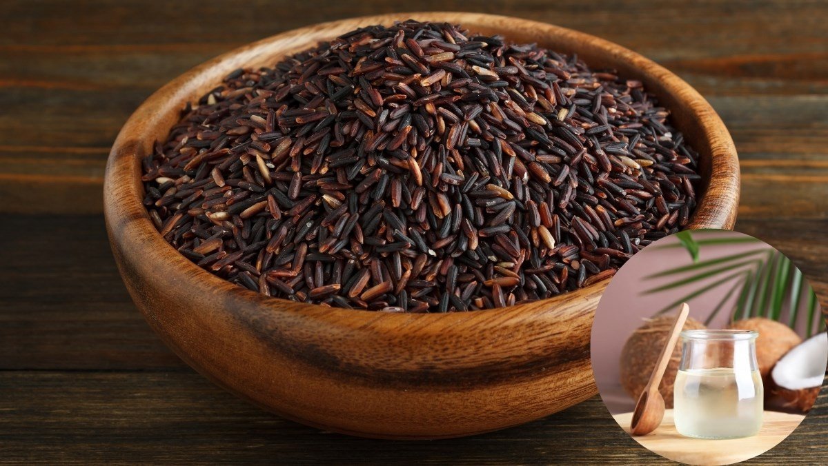 Nguyên liệu và dụng cụ nấu gạo lứt đen