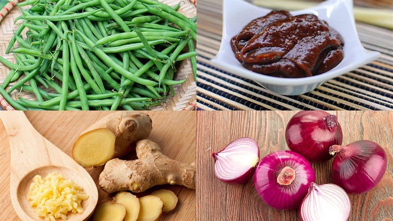 Những nguyên liệu cần thiết cho đậu que xào tương đen, món ăn đậm vị