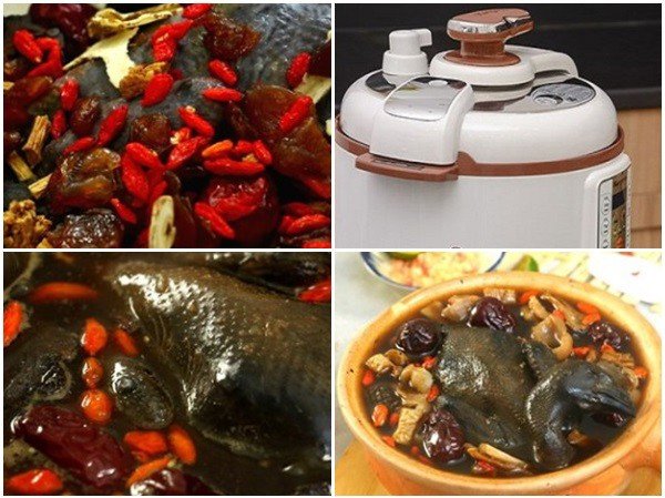 Nồi áp suất hầm gà tiềm thuốc bắc giúp gà nhanh mềm