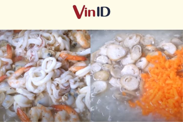 Nồi cháo hải sản thập cẩm ninh nhừ với cà rốt