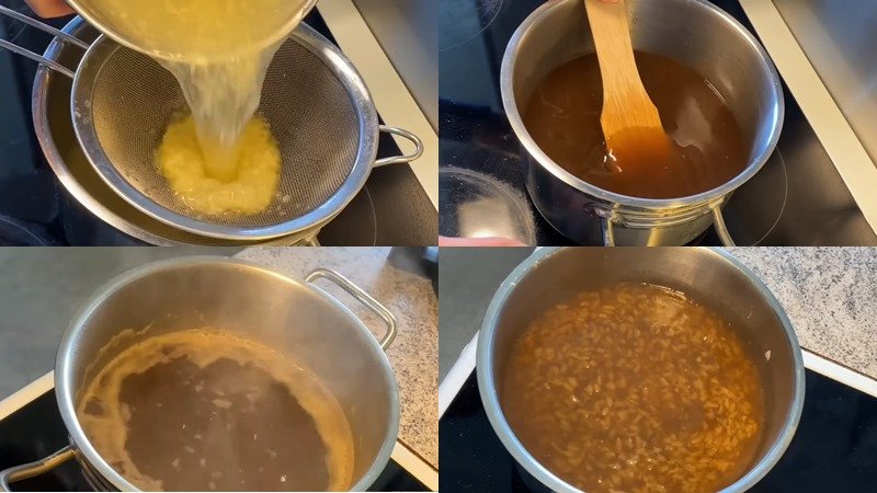 Nồi chè gừng đang được đun sôi, tỏa hương thơm đặc trưng