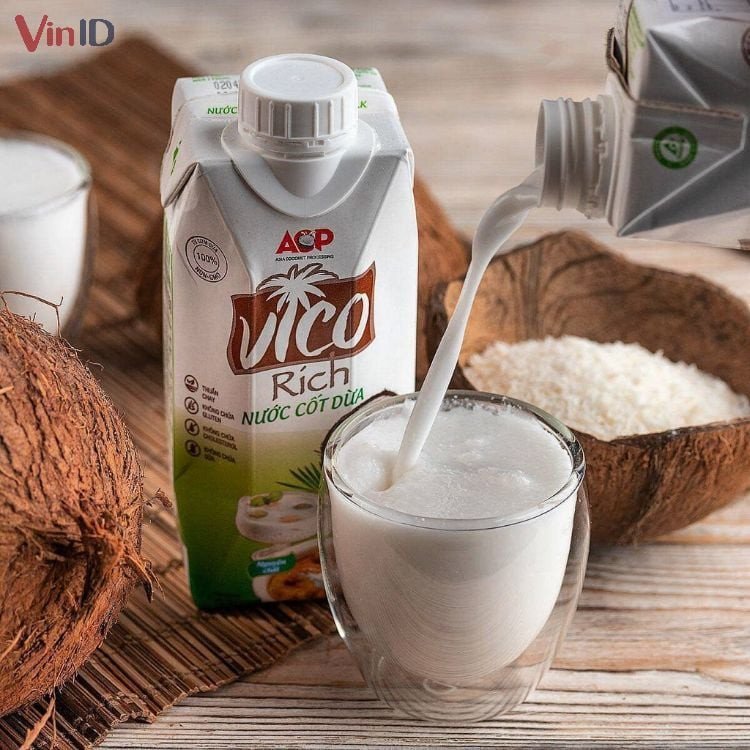 Nước cốt dừa đóng lon sẵn sàng chế biến