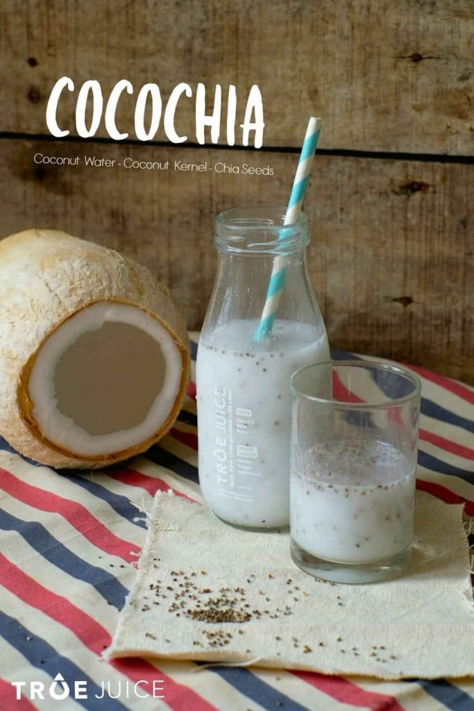 Nước dừa và hạt chia giúp giảm mỡ bụng