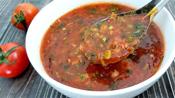 Nước sốt bánh mì chả lụa hoàn thành