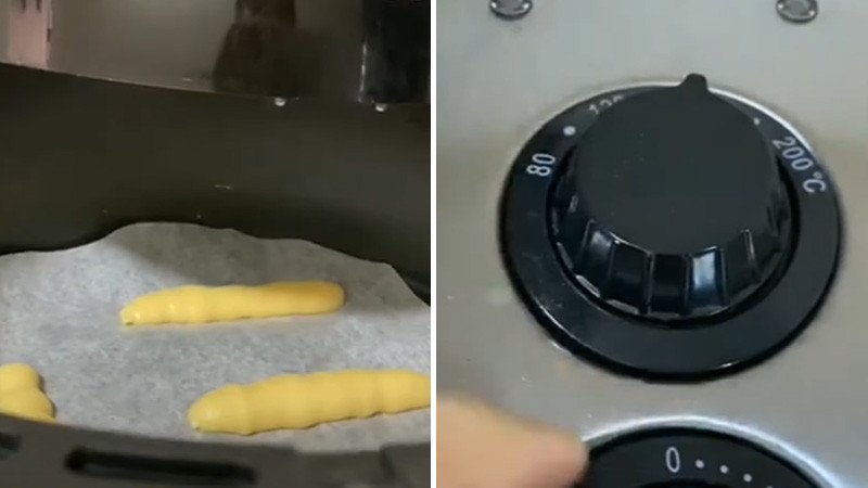 Nướng bánh lưỡi mèo trong nồi chiên không dầu ở nhiệt độ thích hợp