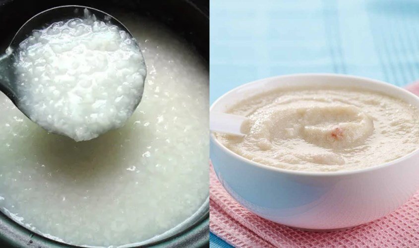 Pha bột ăn dặm với nước cháo loãng, món ăn dinh dưỡng cho bé