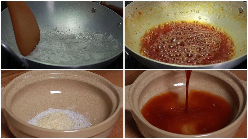 Pha chế nước sốt caramel đậm đà cho món kho quẹt