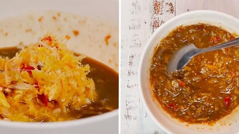 Pha nước chấm cho món bánh tráng cuốn thịt heo