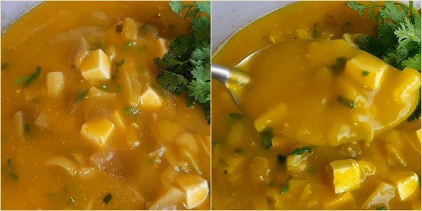Phần súp bí đỏ chay sánh mịn thơm ngon