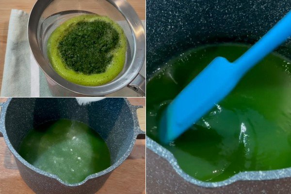 Quy trình làm nước cốt lá dứa xanh tươi cho tàu hũ Singapore