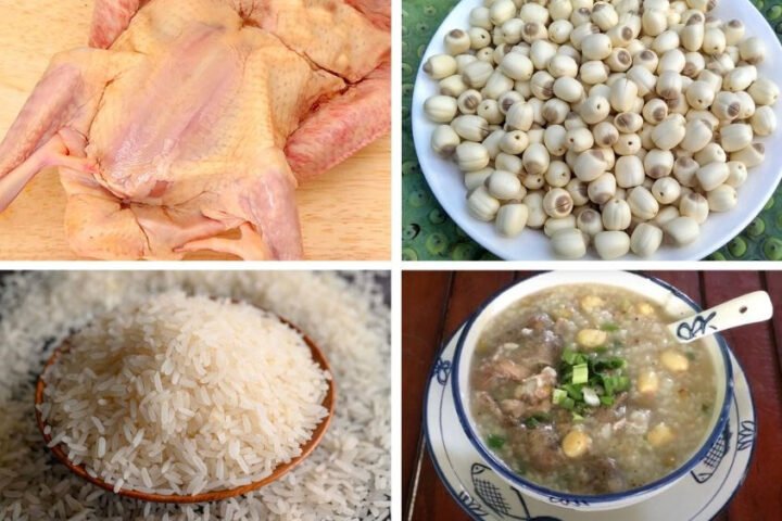 Sơ chế bồ câu và băm nhỏ thịt cho cháo