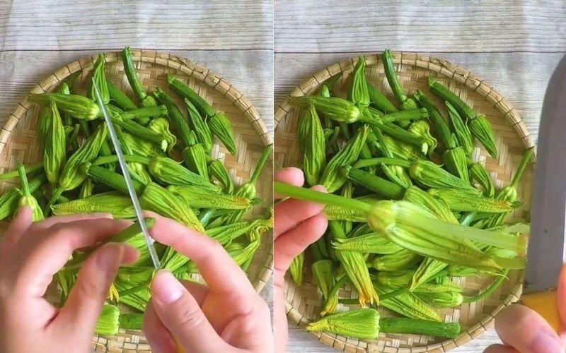 Sơ chế bông bí tươi