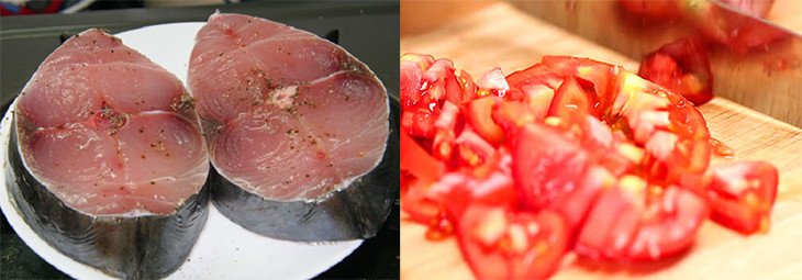 Sơ chế cá thu khô trước khi chế biến món sốt cà chua